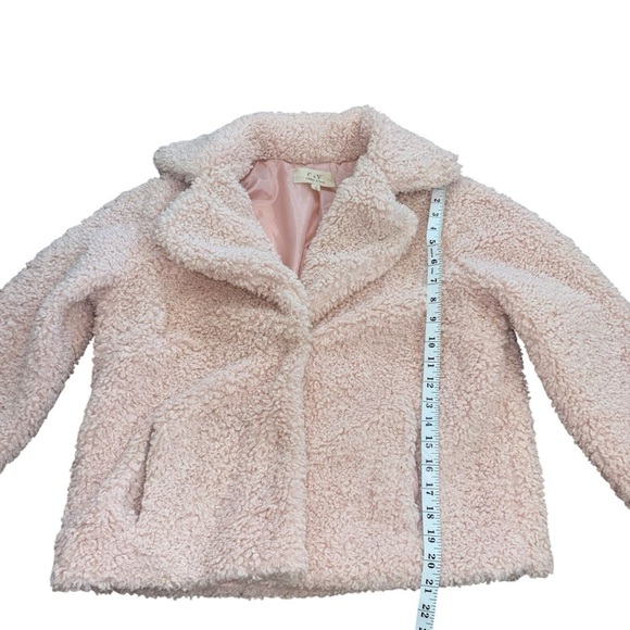 Chelsea’s & Violet Pink Sherpa Fuzzy Teddy Jacket Women’s S Mobwife Girly Winter - Picture 12 of 15